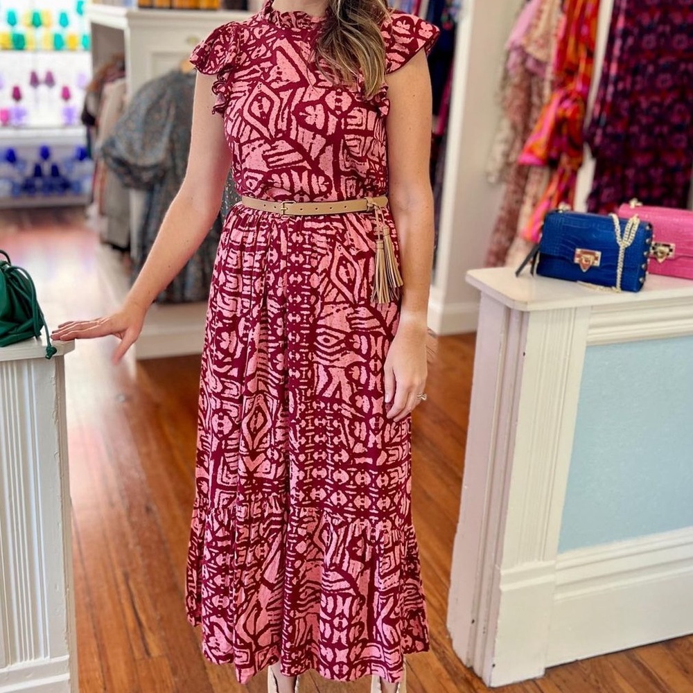 EUC Willa Story tiered midi dress, size XS